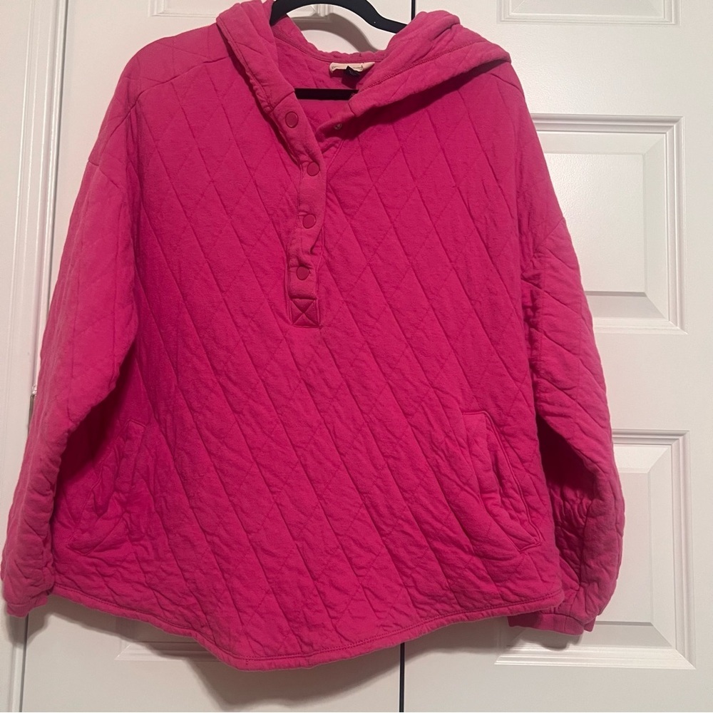 Universal Thread Pink Pullover Quilted Hoodie